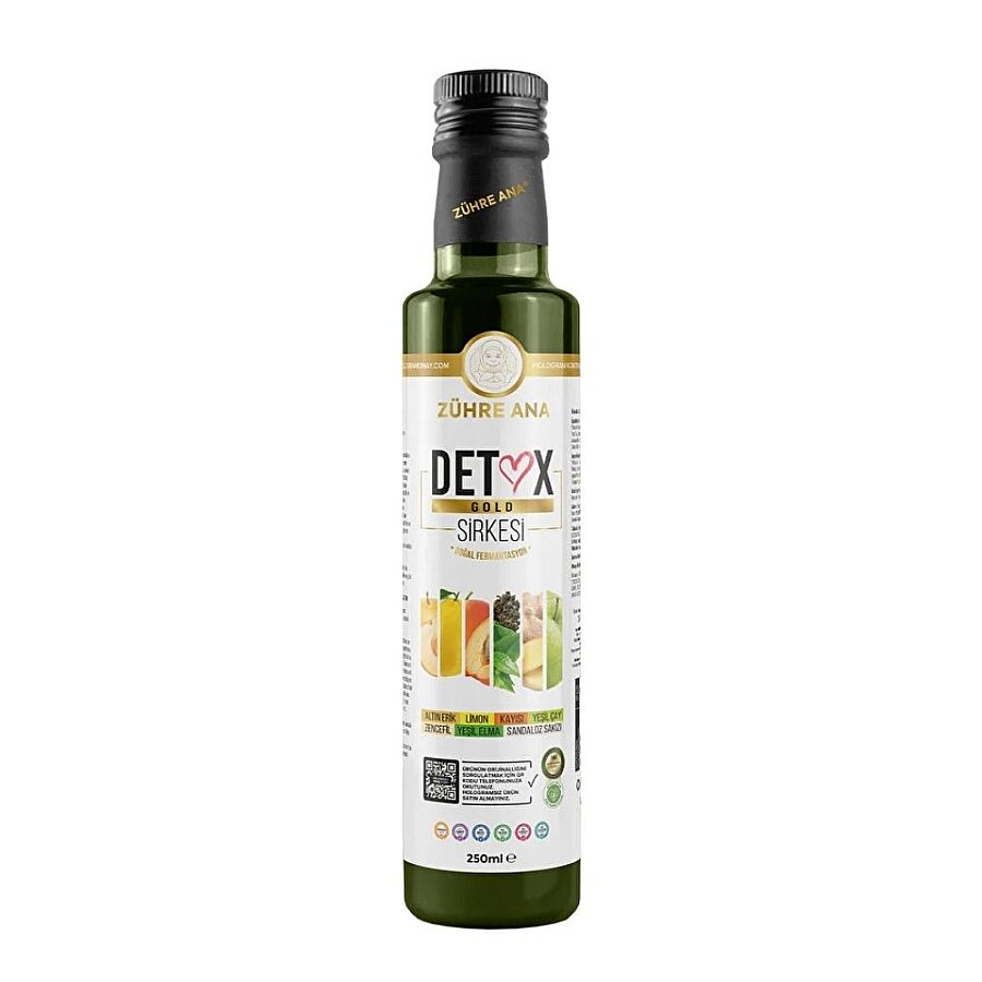Zuhre Ana Detox Gold Vinegar Natural Fermentation 250 ml