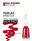 Flormar Nail Enamel - Long-Lasting, Nourishing Nail Polish with Magnesium & Calcium - Red Flag (321) - view 2