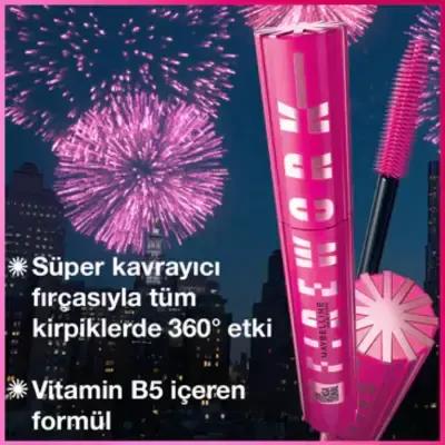 Maybelline New York Lash Sensational Firework Mascara - Waterproof, Volumizing, Lengthening Mascara for Dramatic Eye Makeup Maybelline Lash Sensational Firework Mascara - Waterproof & Volumizing Maybelline New York Lash Sensational Firework Mascara, waterproof mascara, volumizing mascara, lengthening mascara, intense black mascara, dramatic eye makeup, long-lasting mascara, special brush design, Carbon Black pigments, elastic polymers, film-forming agents, cosmetic, eye makeup, beauty product, makeup essent