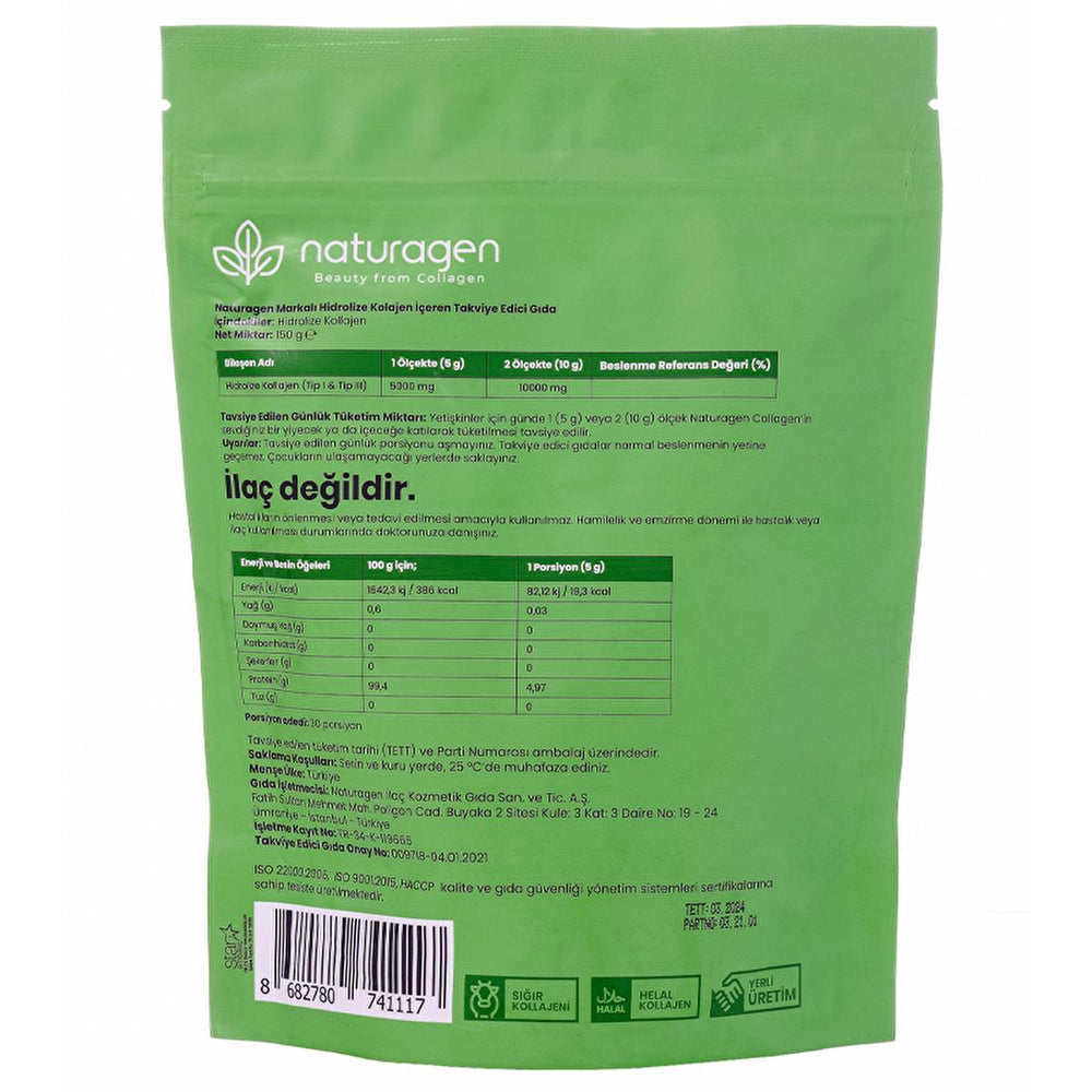 Naturagen 100% Pure Collagen Supplement Powder - Gluten-Free, Sugar-Free, Enhances Nutrition - Collagen Gurme 150g - view 5