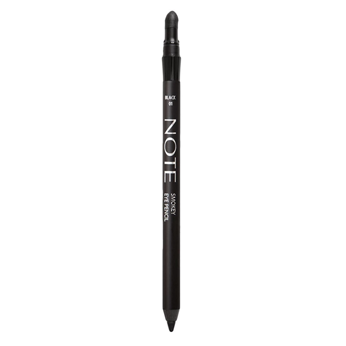 note smokey eye pencil 01 black, smoky eye makeup pencil with sponge, durable black eye pencil for women Note Smokey Eye Pencil - 01 Black - Perfect for Smoky Eyes | 1.2 g Note Smokey Eye Pencil - Black Eyeliner for Women note, smokey-eye-pencil, black-eyeliner, water-resistant, eyemakeup, long-lasting, sensitive-skin, makeup-products, vegan, ai-generated