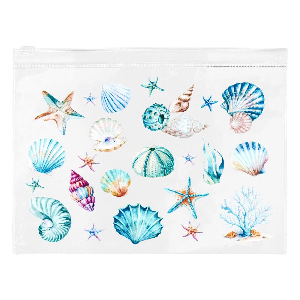 Eklips Blue Printed Transparent Clutch Bag