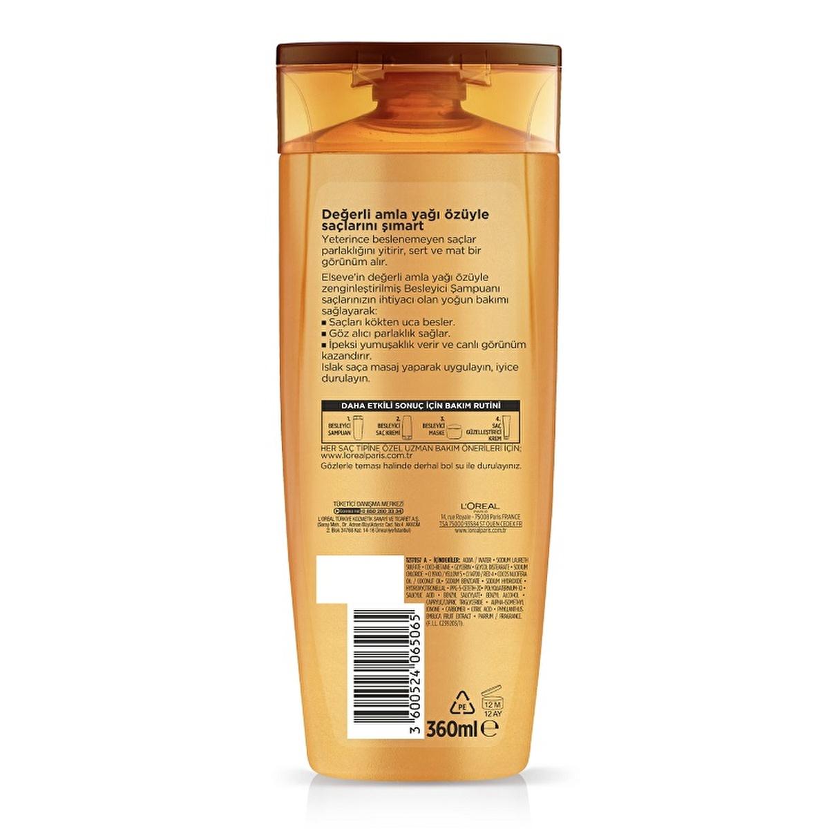 loreal-paris-elseve-nourishing-hair-shampoo-bottle, loreal-paris-elseve-nourishing-shampoo-application Loreal Paris Elseve Mucizevi Yağ Nourishing Care Shampoo - Enriched with Amla Oil for Shiny, Soft Hair | 360 ml Loreal Paris Elseve Nourishing Shampoo 360ml loreal-paris, elseve-shampoo, nourishing-hair-care, amla-oil, shiny-hair, silky-soft-hair, daily-hair-care, hair-revitalization, hair-nourishment, ai-generated