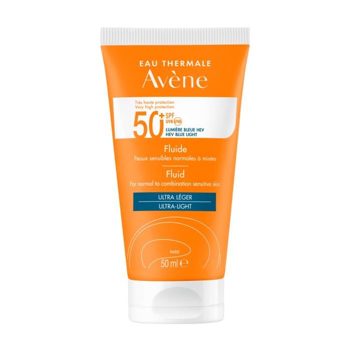 Avene Solaire SPF50+ Fluid Ultra Light 50 ML for normal and mixed skin sunscreen - Sunscreen